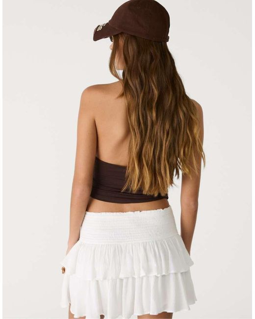 Stradivarius Natural Str Layered High Waist Skort