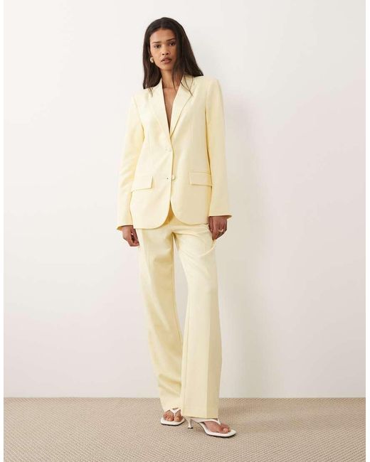 Vila Natural Tailored Covered Button Blazer Co-Ord
