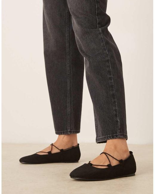 ASOS Black Lagos Elasticated Ballets
