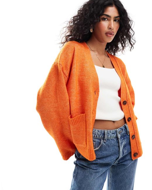 ASOS Orange – kastige strickjacke