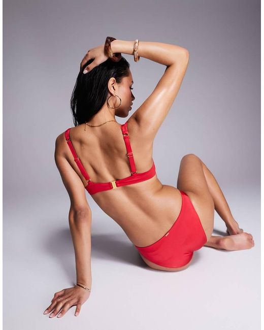 Boux Avenue Orange Knot Front Bikini Top
