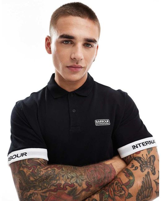 Barbour Black Heim Polo Shirt for men