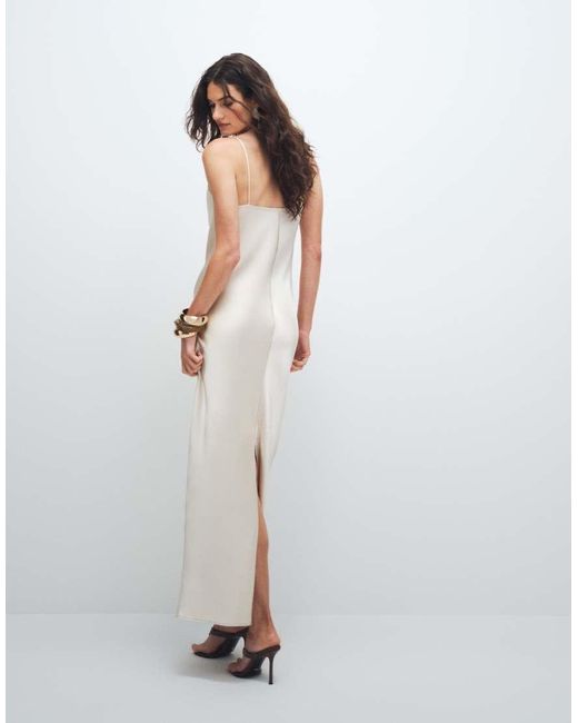 Vila Brown Lace Insert Cowl Neck Satin Cami Maxi Dress