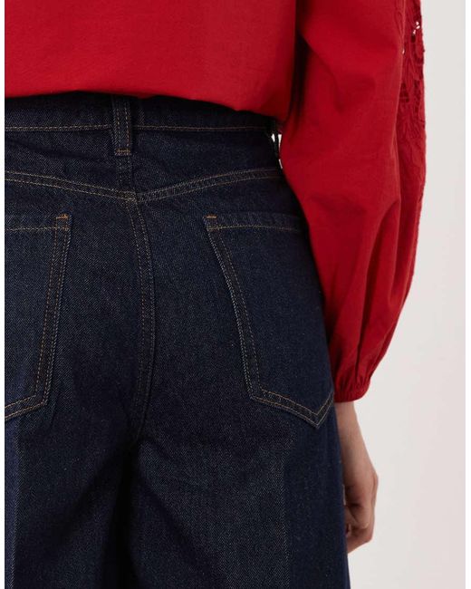Mango Red 100% Cotton Denim Bermuda Shorts