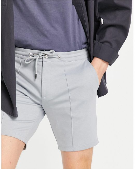 River Island Pull On Shorts In Grey Gray For Men Lyst