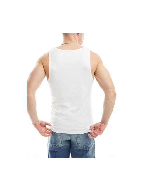 ASOS White 3 Pack Muscle Fit Vest for men