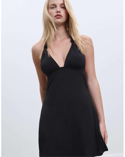 Stradivarius Black – locker sitzendes minikleid