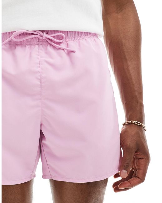 Lacoste – badeshorts mit logo in Pink für Herren