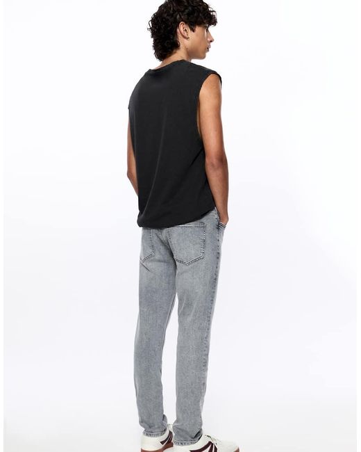 Pull&Bear Black Slim Fit Jeans for men