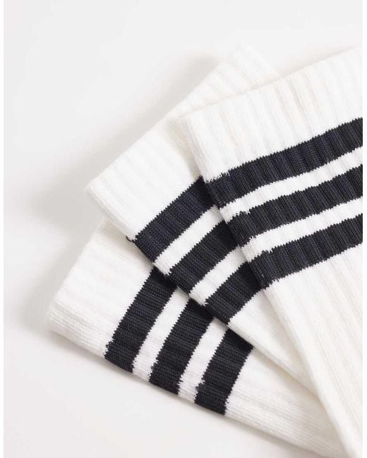 Adidas Originals White Adidas Sportswear 3 Pack Ankle Socks for men