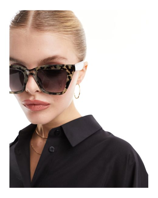ASOS Black Square Beveled Cat Eye Sunglasses