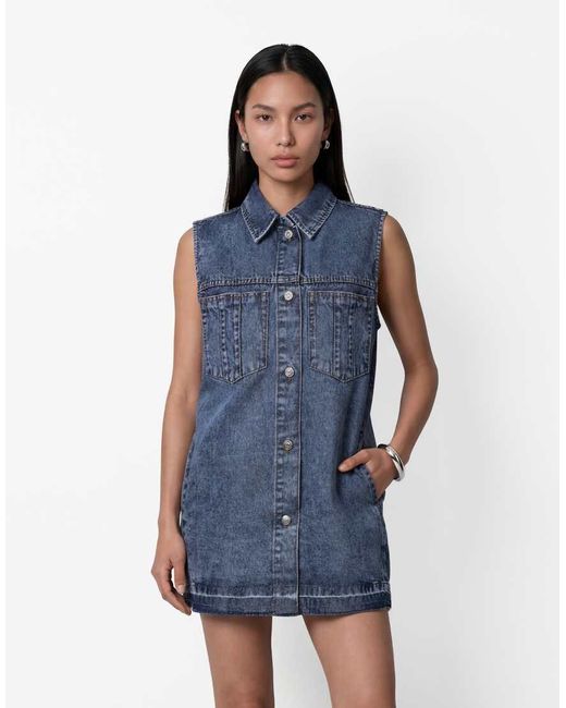 Noisy May Blue Sleeveless Denim Dress