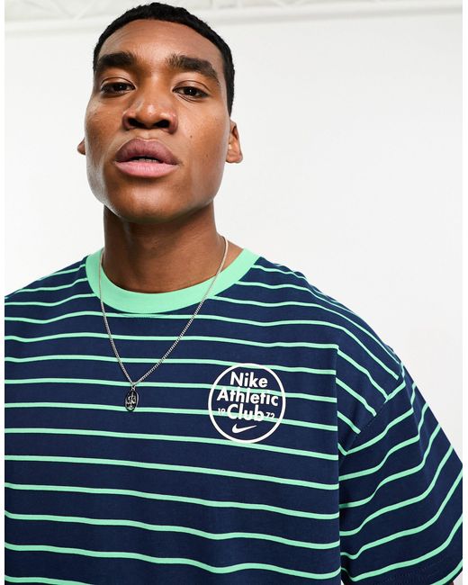 Camiseta a rayas verdes trend Nike de hombre de color Blue