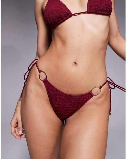 South Beach Red Tieside Bikini Bottom