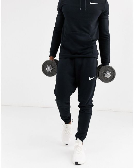 Nike Dri-fit Fleece Training Trousers Black for Men | Lyst