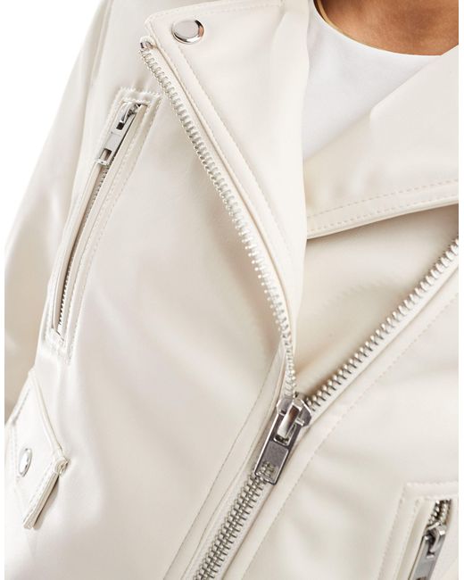 ASOS White Ultimate Faux Leather Biker Jacket