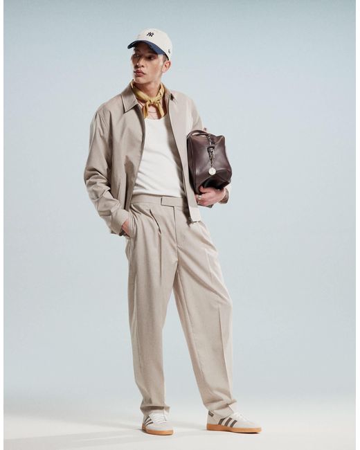 ASOS White Smart Co-ord Oversized Tapered Trousers for men