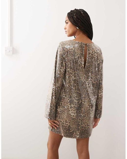 Noisy May Natural Open Back Sequin Mini Dress