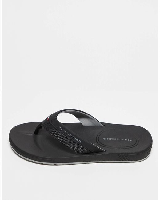 Tommy Hilfiger – strand-zehentrenner in Black für Herren