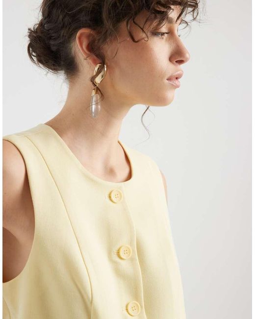 Pieces Natural Mix & Match Tailored Waistcoat