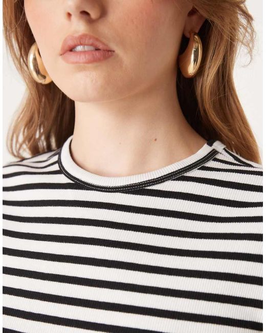 Jdy White Ribbed T-shirt