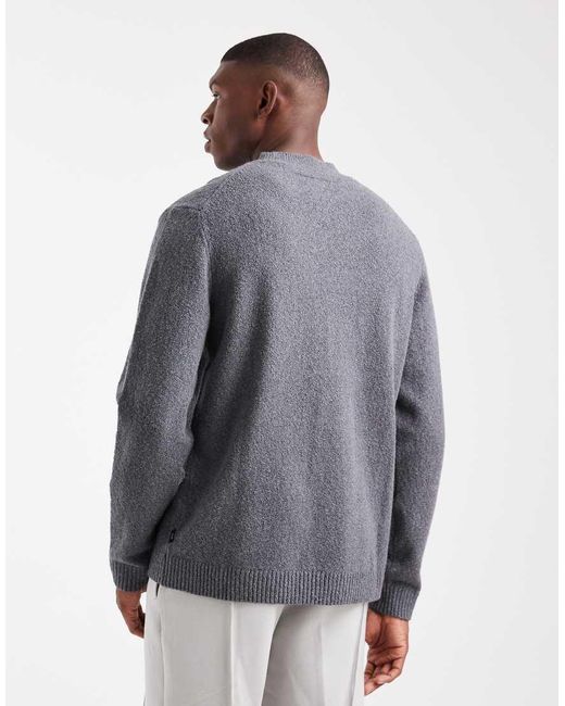 Jack & Jones Gray Premium Boucle Jumper for men