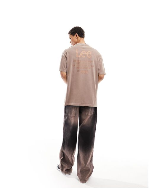 T-shirt ampia ciottolo con stampa del logo sul retro di Lee Jeans in Natural da Uomo