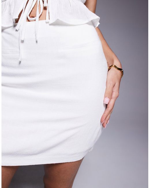 River Island Gray Linen Blend Mini Tailored Skirt