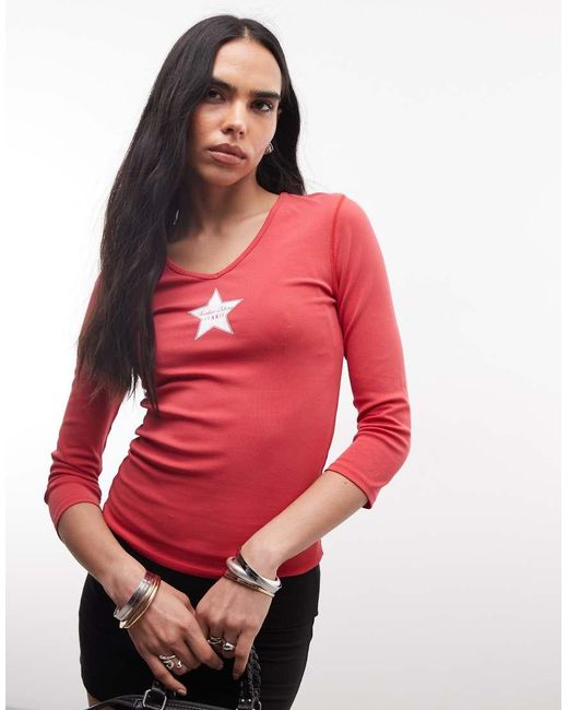 Frankie's Bikinis Red X Jennie Kim Long Sleeve Top