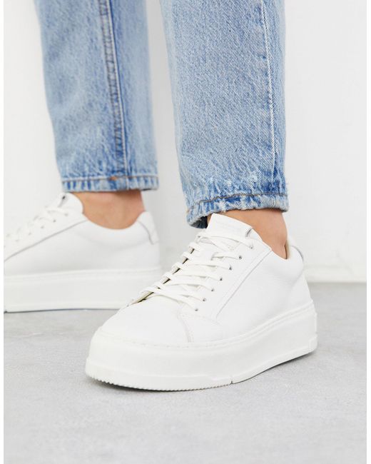 Vagabond Leer Judy - Leren Sneakers Met Plateauzool in het Wit - Bespaar  26% - Lyst