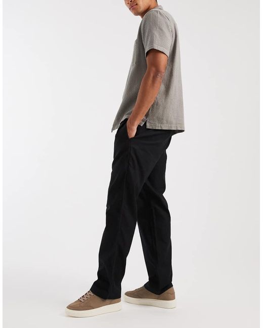 Gap Black Pull On Linen Mix Trousers for men