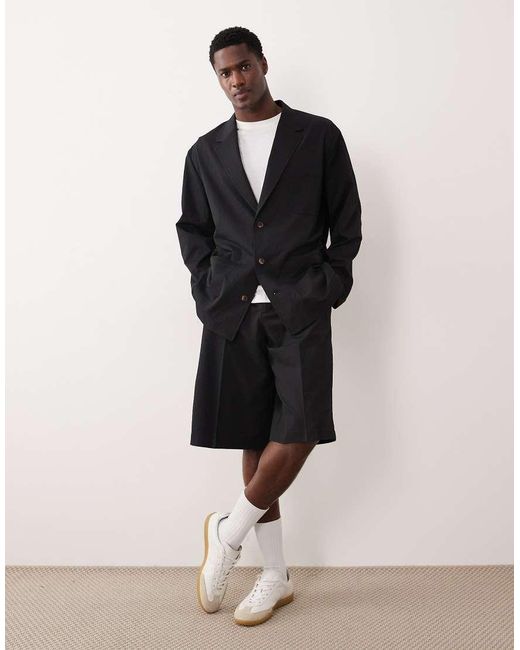 ASOS Black Smart Co-ords Slouchy Boxy Jacket for men