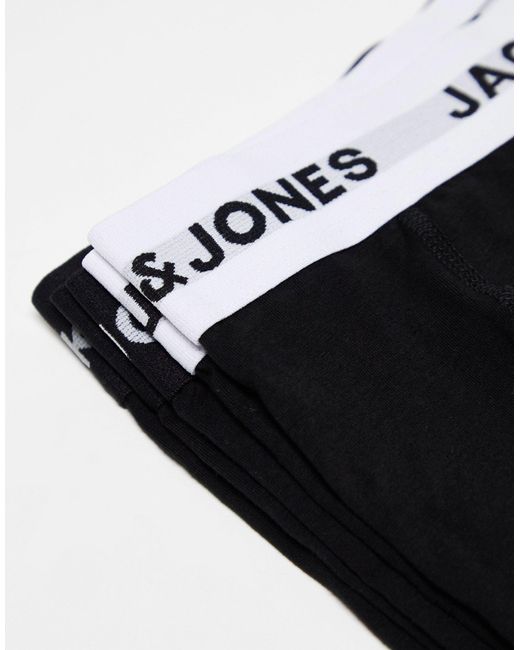 Confezione da 5 paia di boxer aderenti neri con elastico di Jack & Jones in Black da Uomo