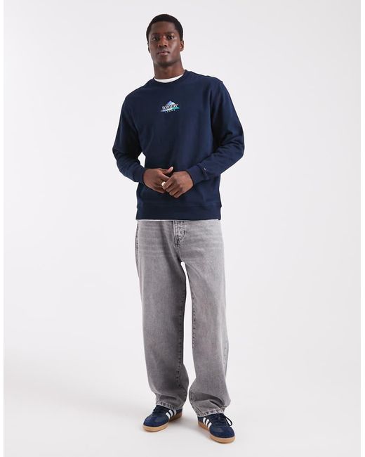 Tommy Hilfiger Blue Outdoor Centre Graphic Logo Sweatshirt for men