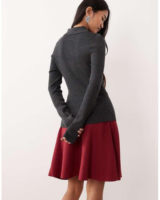 Y.A.S Red Knitted Mini Skirt