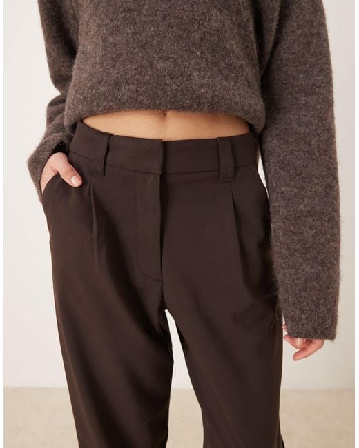 ASOS Brown Tailored Arch Barrel Trousers