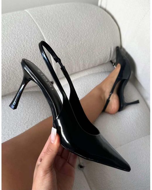 SIMMI Black Liorra Sling Back Court Shoes