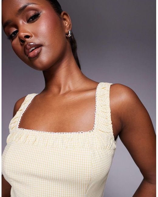 Exclusivité - - robe courte plissée à la taille bordée Kaiia en coloris Natural