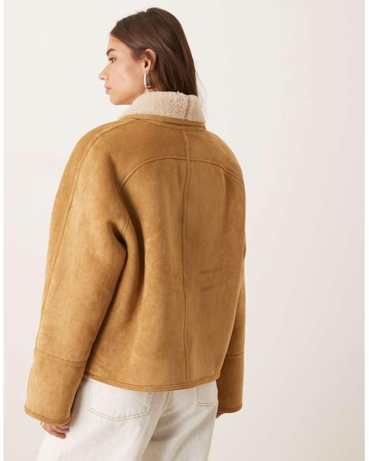 Urbancode Brown Faux Shearling Cropped Jacket
