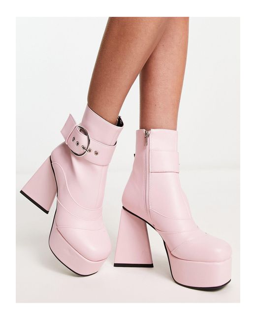 Pink shop wedge boots