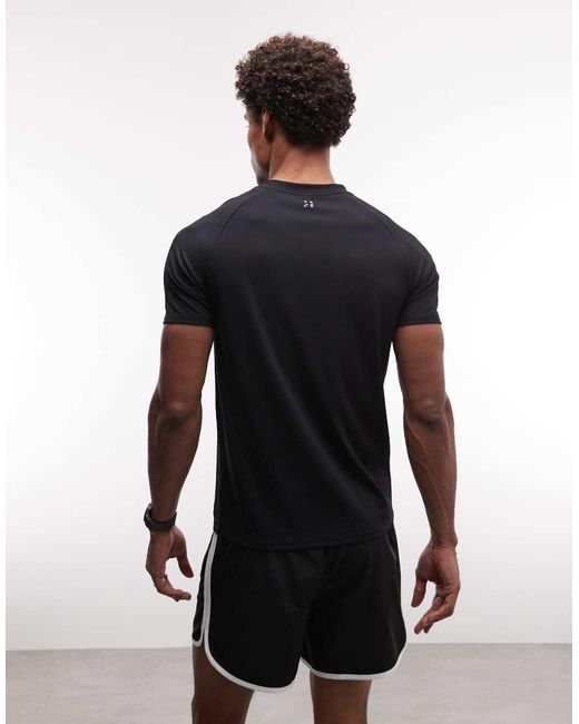 4505 Black Lightweight Performance Waffle Henley T-shirt With Quick Dry for men