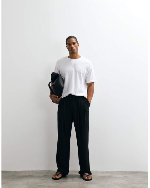 ASOS White Wide Log Pleated jogger for men