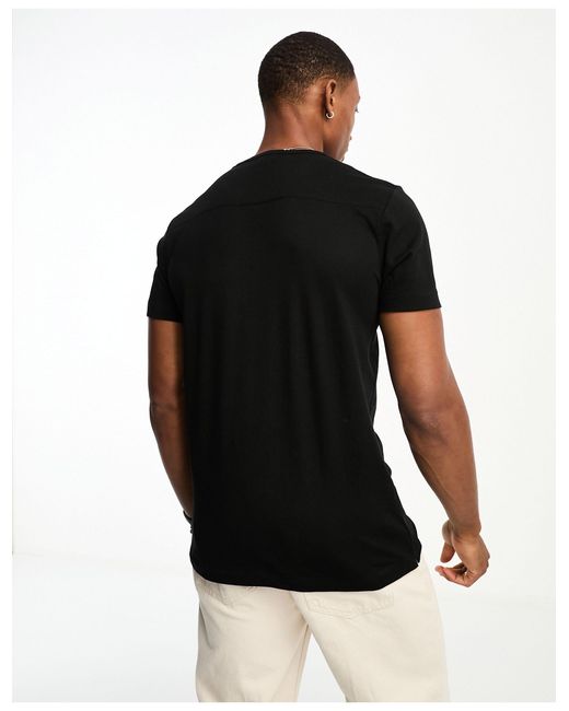 Camiseta negra con logo estampado French Connection de hombre de color Black