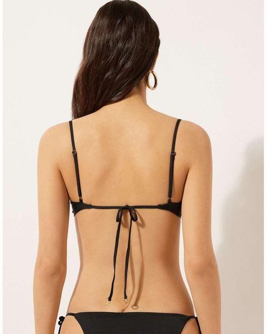 Calzedonia Black Balconette Bikini Top Minimal Fit