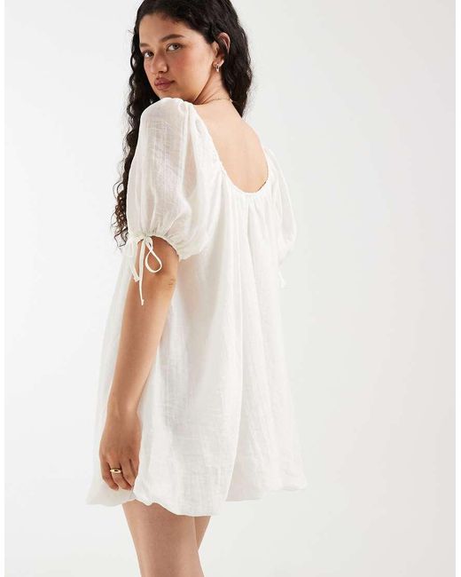 ASOS White Puff Mini Dress
