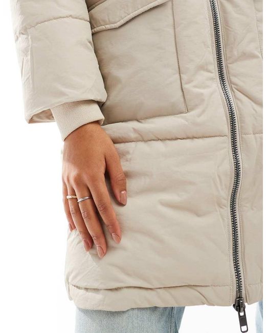 Object White Longline Hooded Puffer Jacket