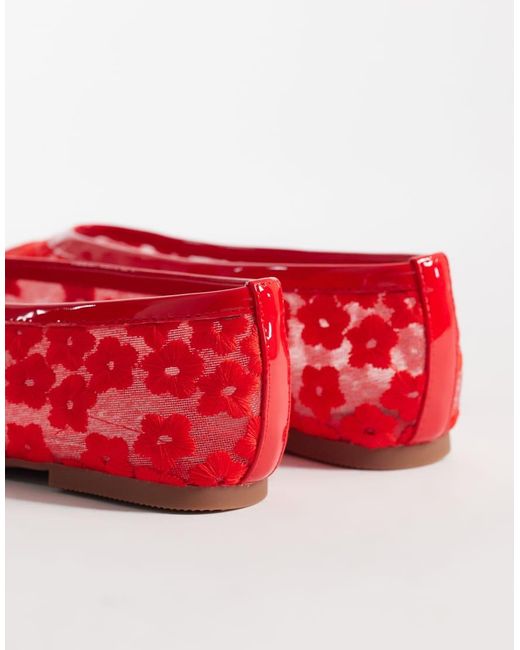 Raid Enida Ballet Flats With Embroidered Flowers