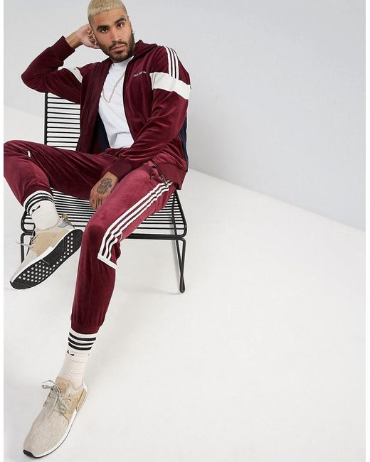 adidas Clr84 Velour Track Jacket In Red Bs4669 for Men | Lyst Canada