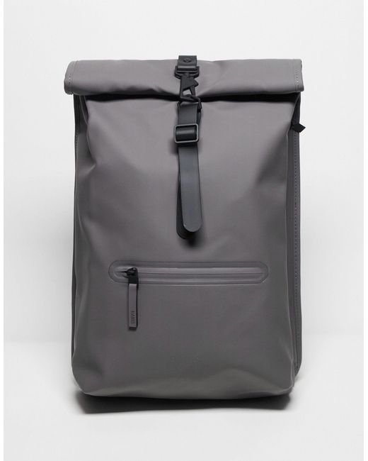 Rains Gray 13320 Unisex Waterproof Roll Top Backpack