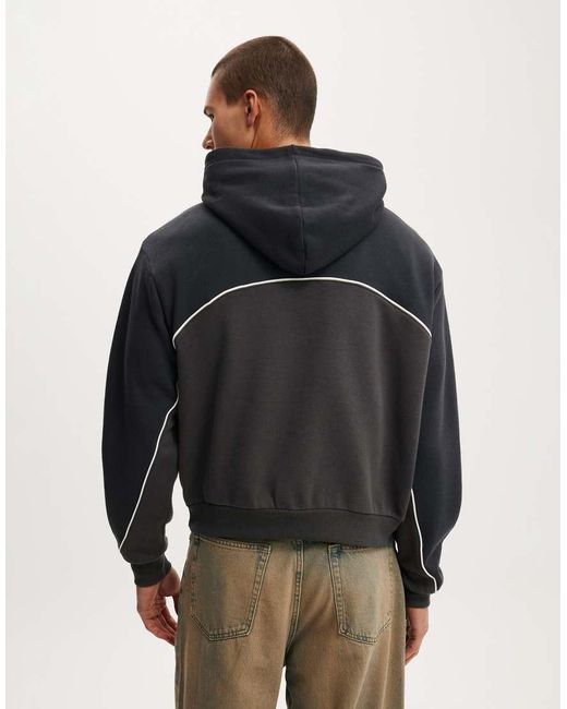 Cotton On Gray Cropped Fit Graphic Hoodie for men